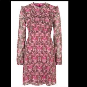 Topshop Floral Ruffle Dress